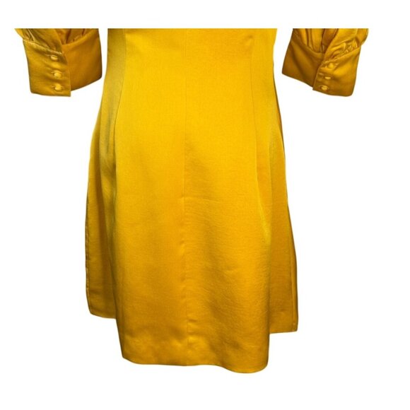 NWT Choosy Yellow/Gold Wrap Dress Size 2 Puff Sleeves & Button Cuffs - Picture 14 of 16